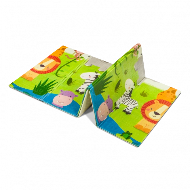 dobbeltsidet skumlegeunderlag Lionelo Robby Multicolor Safari + byliv 180 × 200 cm