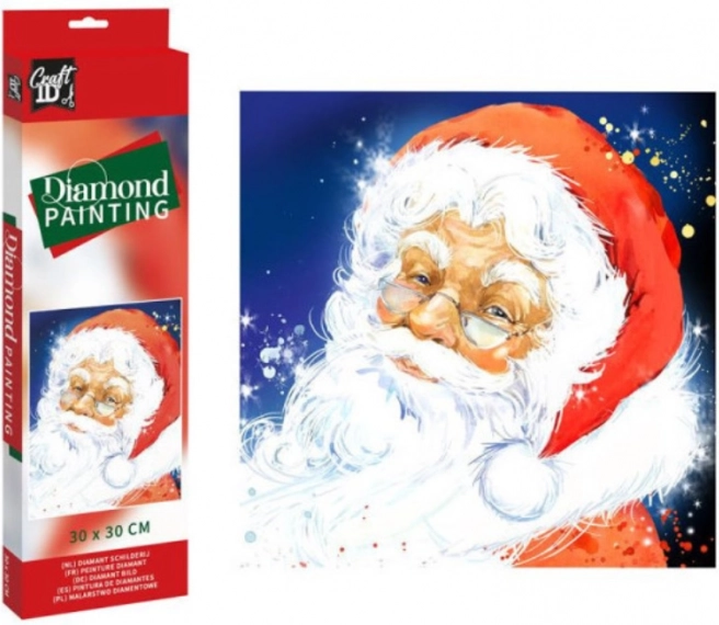 Diamantmaling Santa 30x30 cm