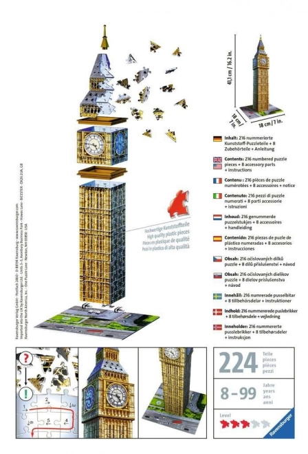 Ravensburger 3D puslespil Big Ben London 216 brikker