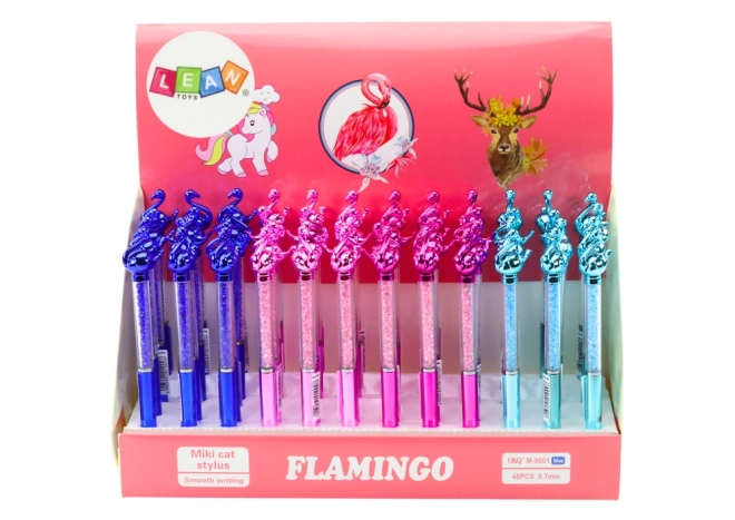 Kuglepen med blåt spids Flamingo Diamonds 0,7 mm Mix