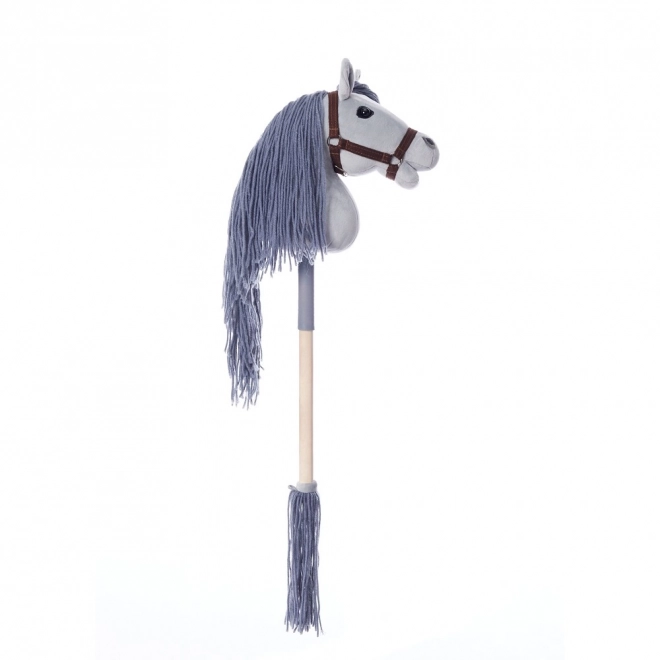 HOPPIHORSE hest på pind hobbyhest størrelse A4 grå