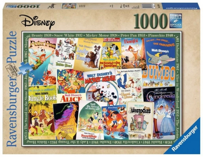 Puslespil Disney Vintage Filmplakater 1000 stk Ravensburger