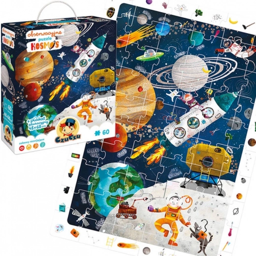 CzuCzu Observationspuslespil Univers 60 Brikker med Pædagogisk Plakat