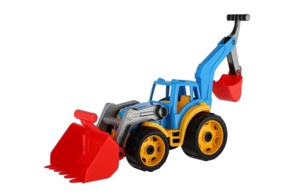 Traktor med skovl og gravemaskine