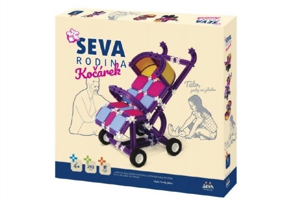 Byggesæt SEVA FAMILIE Barnevogn plast 293 dele i kassen 35x33x5cm 4+