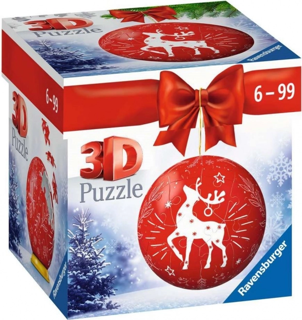 Ravensburger 3D puzzleball julepynt rød 54 brikker