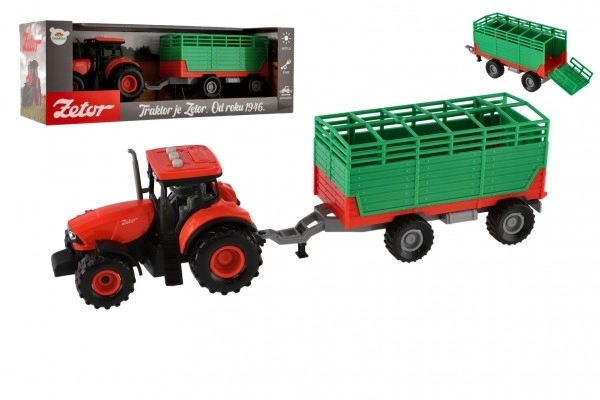 Traktor Zetor med trailer med lys- og lydeffekter - 36 cm