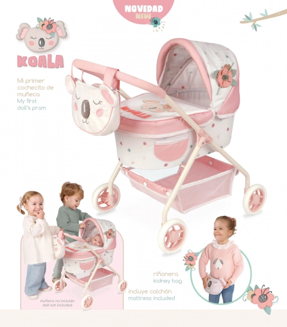 Min første dukkevogn med taske Koala 56 cm