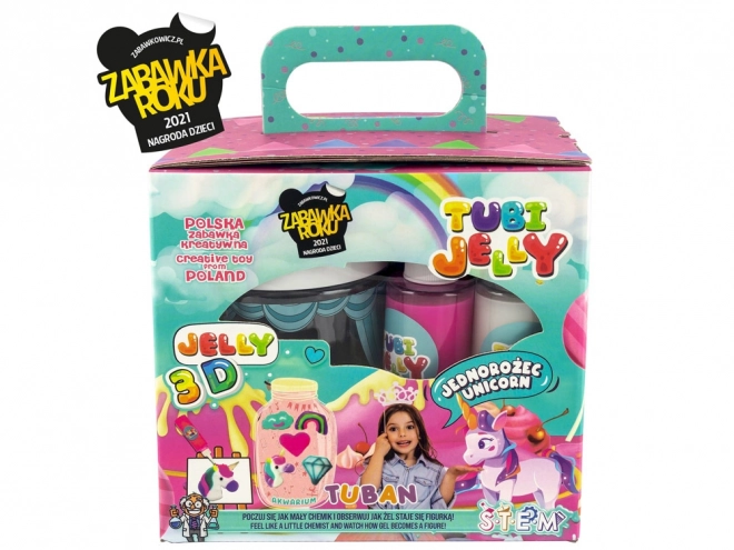 Tuban kreativt sæt Tubi Jelly med akvarium Enhjørning