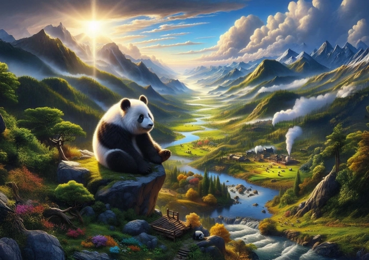 Puslespil Panda-reservat 500 brikker