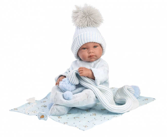 Llorens 84337 NYFØDT DRENG - realistisk dukke baby med hel vinyl krop - 43 cm