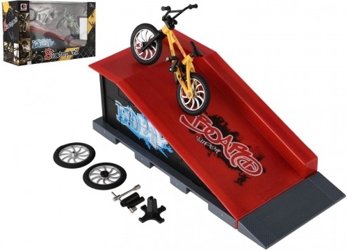 Finger-BMX med skruetilbehør og rampe