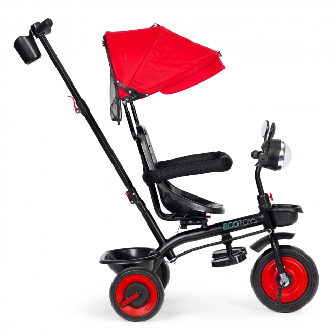 3i1 trehjulede cykel med drejeligt sæde og kaleche rød ECOTOYS