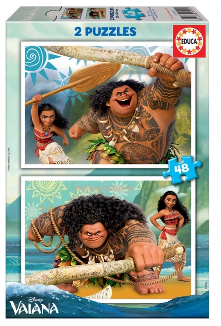 Disney puslespil Modige Vaiana 2 x 48 brikker