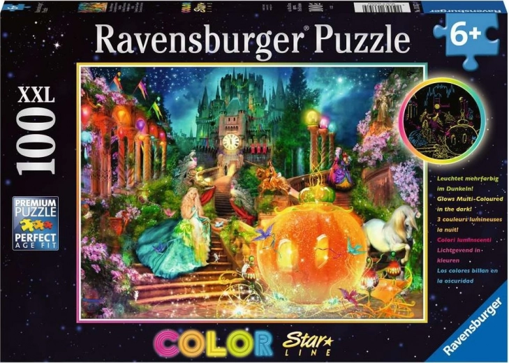 RAVENSBURGER Lysende puslespil Askepot XXL 100 brikker