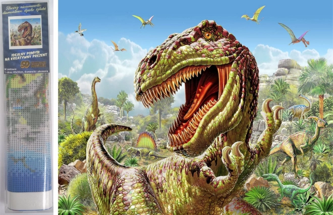 Sæt til diamantmaling - dinosaur T-Rex