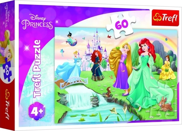 Puslespil 60 brikker Lær prinsesserne at kende DISNEY PRINCESS Trefl