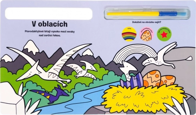 Mal mig! Dinosaurer - Bog med vandfarvning