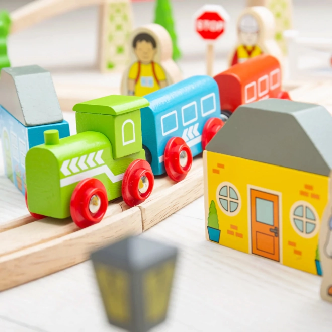 Bigjigs Rail Træjernbane by og landsby 101 dele