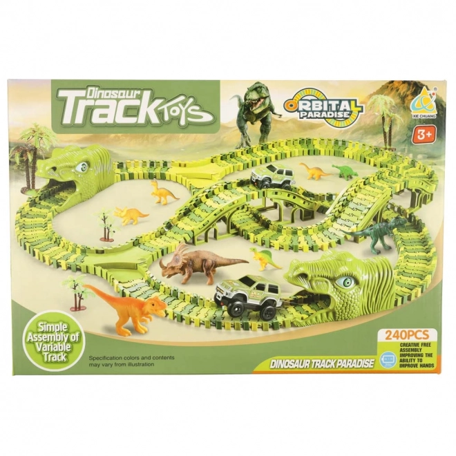 Dinosaur racerbane med biler 240 stykker