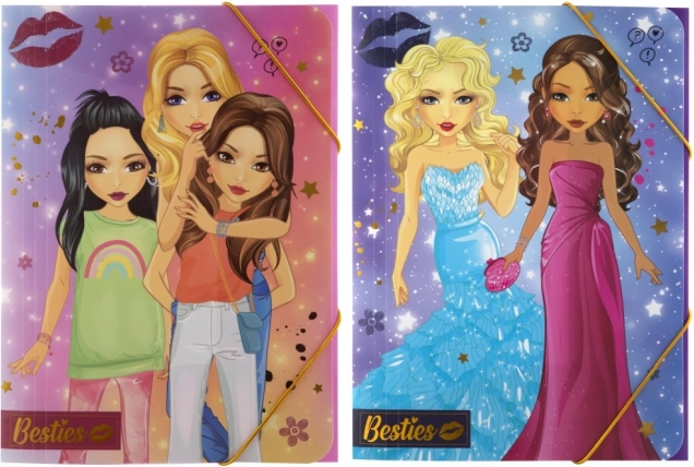 Skolemappen med elastisk lukning A4 Besties