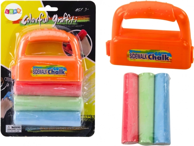 Sæt med kraftige fortovskridt med orange holder, 3 stk.