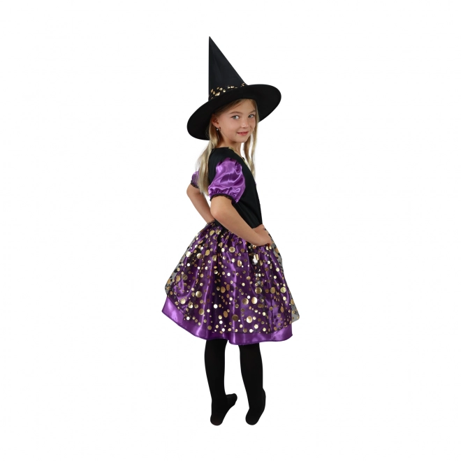 Børnekostume heks lilla-sort