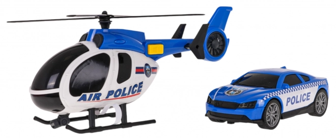 Sæt helikopter + politibil