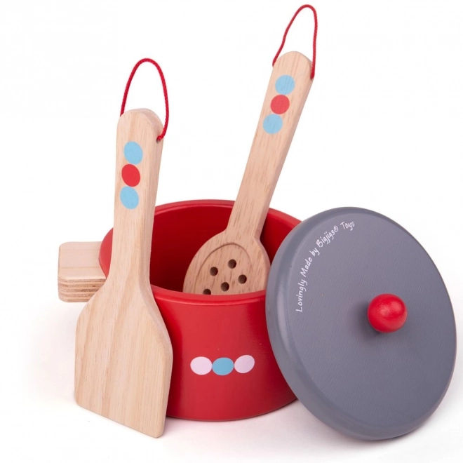 Bigjigs Toys Træsæt service med prikker