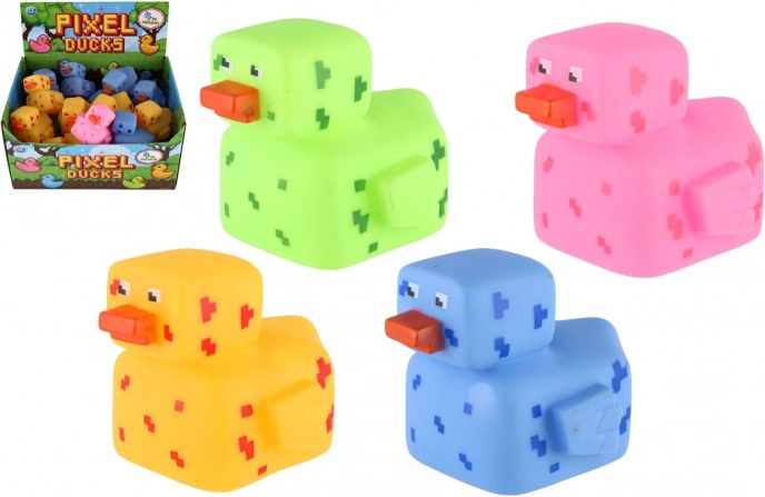 Gummi-pixel-and i badet 8 × 10 cm, sæt med 4 farver