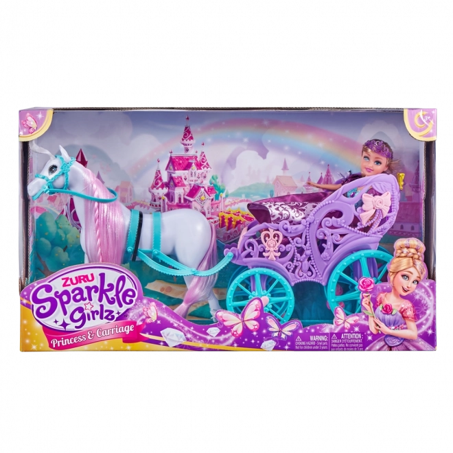 Prinsesse Sparkle Girlz med hest og karet