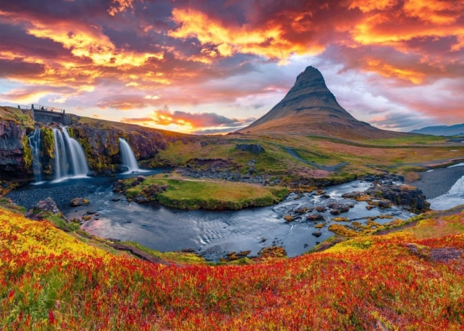 Puslespil Kirkjufellsfoss Vandfald Island 500 brikker