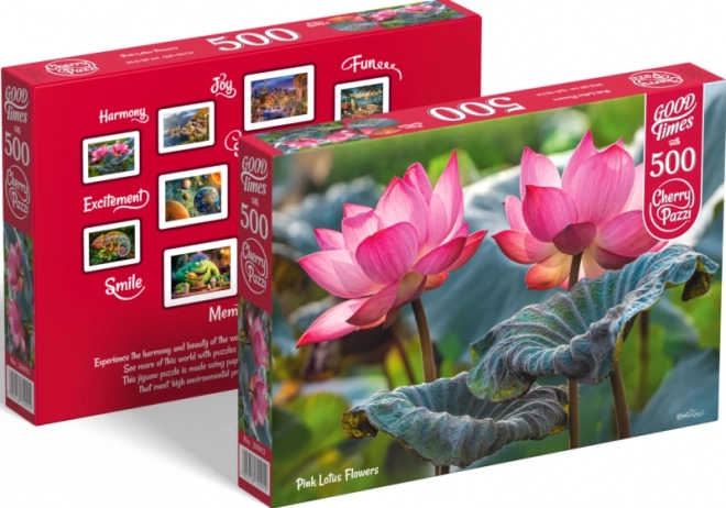 Puslespil Lyserøde Lotusblomster 500 brikker