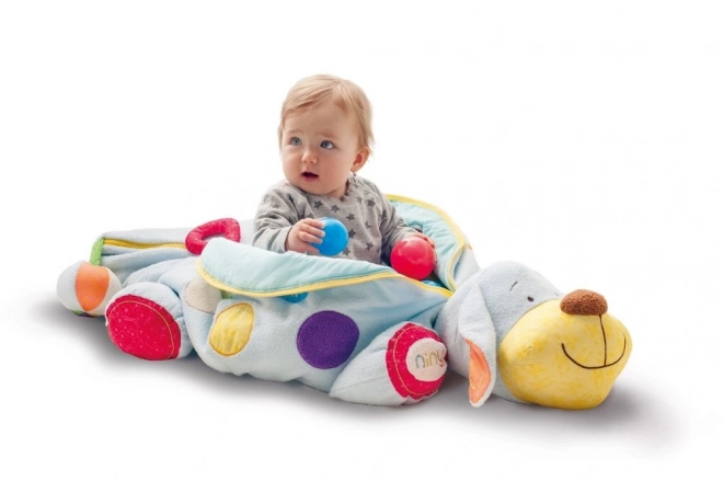 Multifunktionel plyshund med bolde Niny