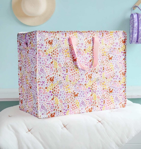 A Little Lovely Company - XL opbevaringstaske med blomstermotiv