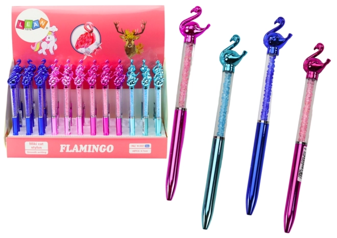 Kuglepen med blåt spids Flamingo Diamonds 0,7 mm Mix