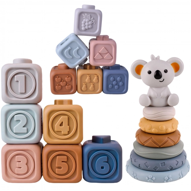 Woopie Bløde Gummi Sensoriske Terninger til Børn 3-i-1 Bamse Sæt