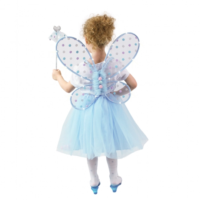 Børnekostume fe Bluebell med lysende vinger