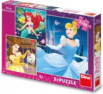 Puslespil DISNEY PRINCESS 3×55 brikker