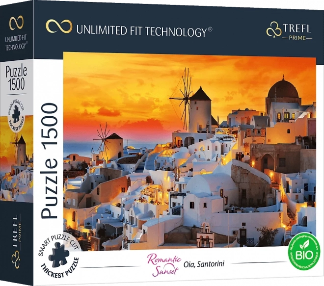 Romantisk solnedgangspuslespil Santorini 1500 brikker