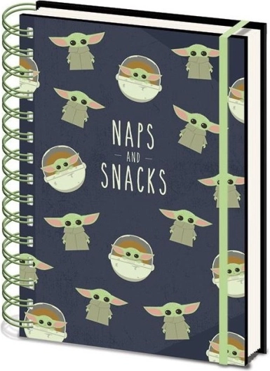 Noteshæfte Star Wars: The Mandalorian Snacks and Naps A5 med ringbinding