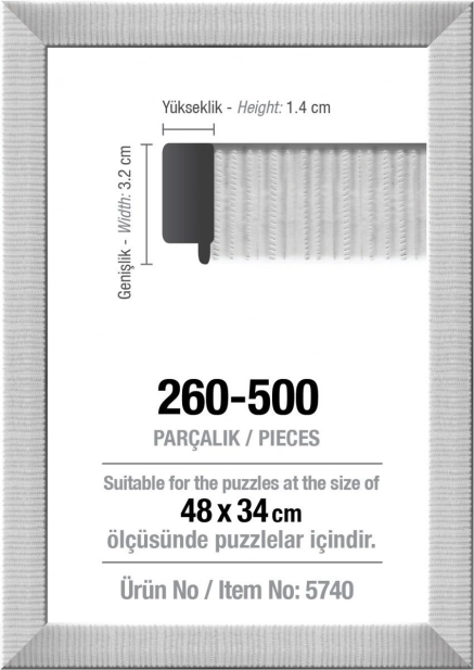 Ramme til puslespil 48 × 34 cm hvid