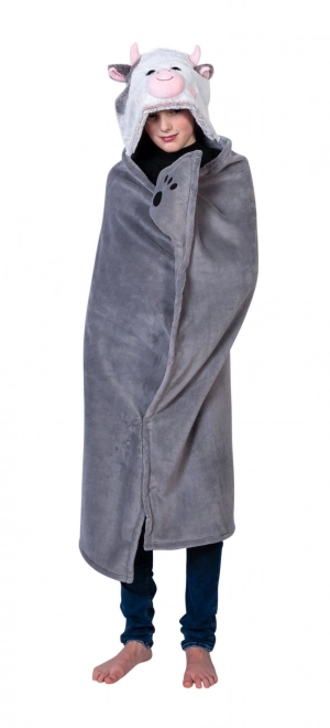 Varmt tæppe med hætte Ko fra Cozy Noxxiez