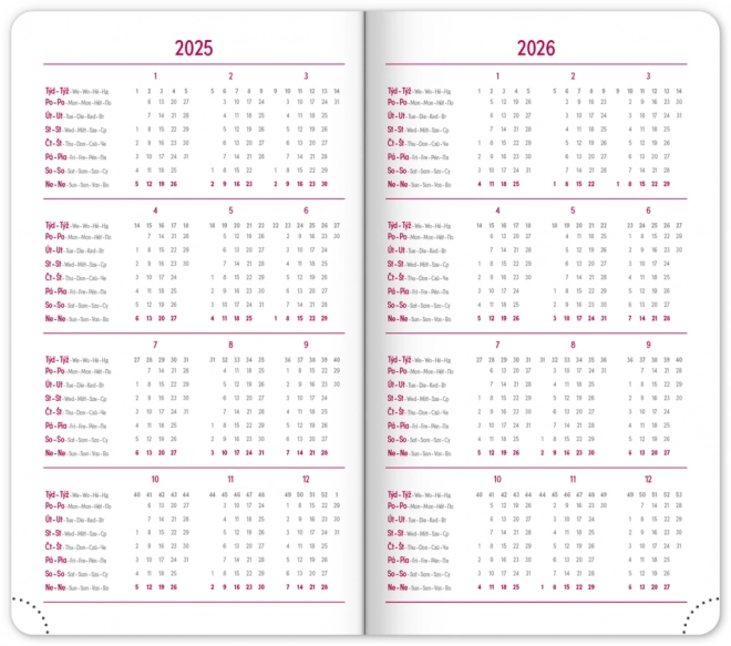Lomme kalender Aprint Neo 2025, blå, 9 × 15,5 cm
