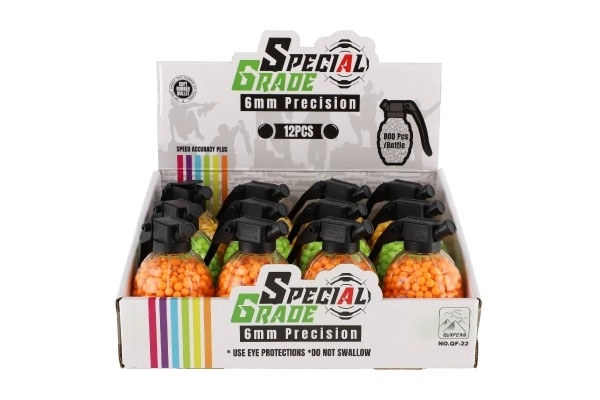Kugler til pistol 800 stk 6mm gummi 10cm i granat 3 farver