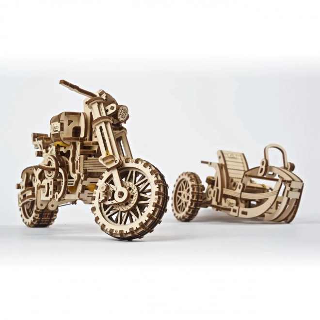 Ugears 3D puslespil Motorcykel med sidevogn 380 stykker