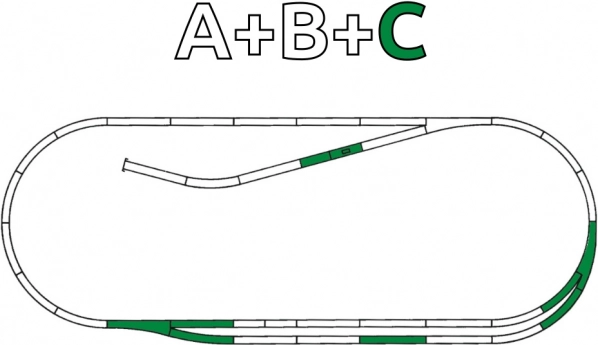 Roco Line sporsæt C med ballast – parallel sektion H0