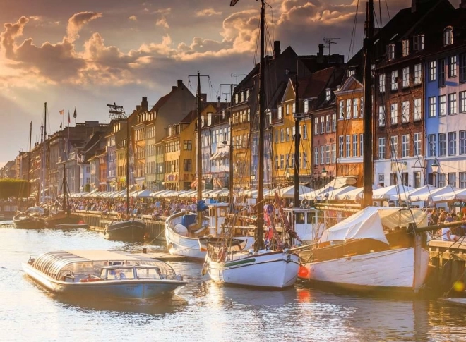 Puslespil Skandinavien: Solnedgang i København 500 brikker