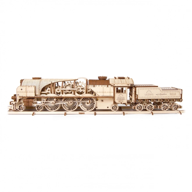 Ugears 3D puslespil - Lokomotiv V-express med vogn 538 dele