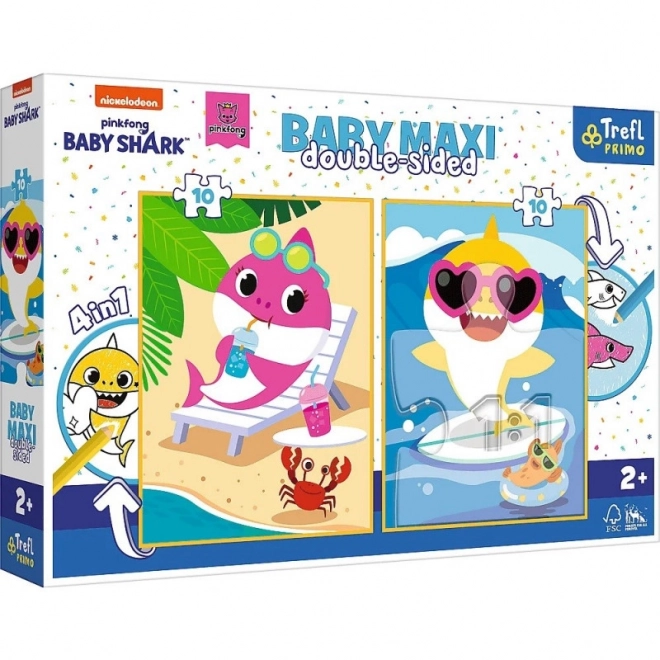 Baby MAXI 2x10 stykker puslespil Glad Haj Dag, Baby Haj
